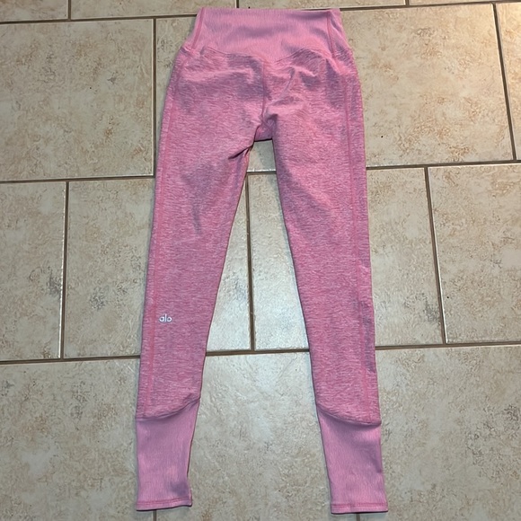 ALO Yoga Alosoft High Waisted Lounge Leggings Parisian Pink Heather Size Small - Picture 11 of 16